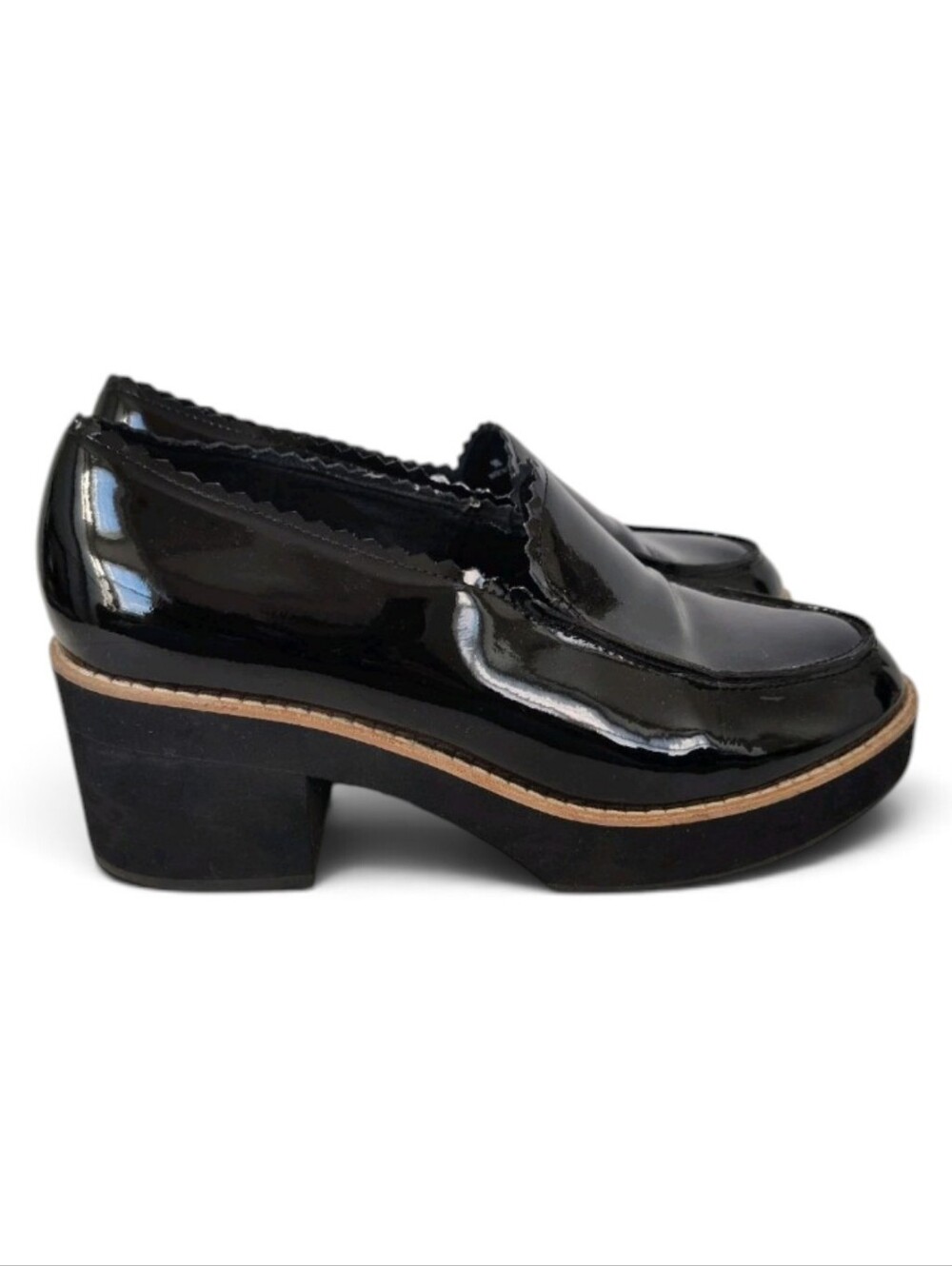 Eileen Fisher Harria Patent Leather Platform Loafer Women's Size 9 Black